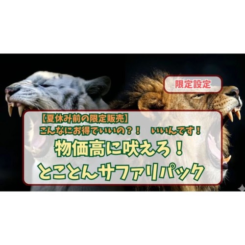 群馬サファリパーク、Web限定の家族応援プラン「とことんサファリパック」を期間限定で販売